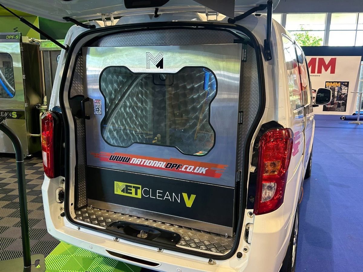 DPF machine in the van boot open