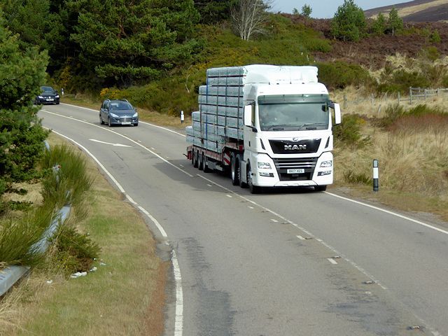 HGV driving down a road